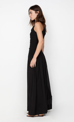 Sabrine Asym Maxi Dress - Black
