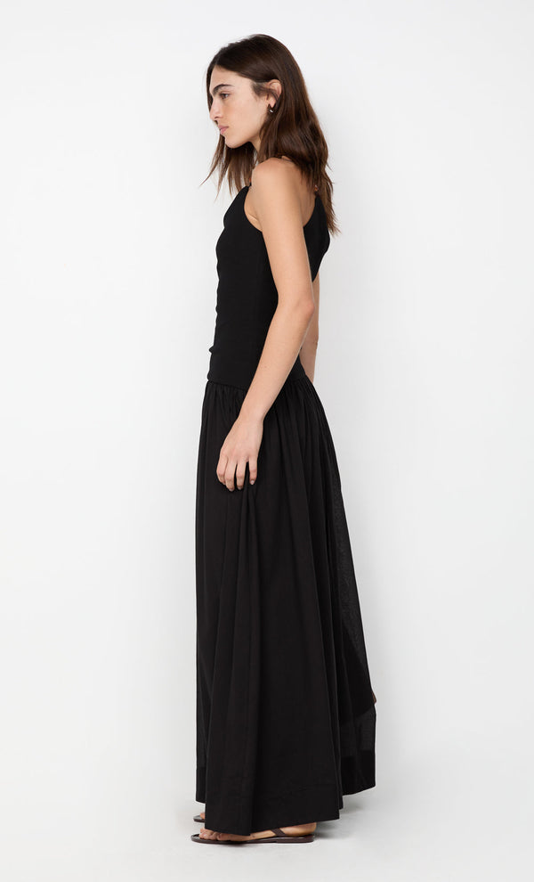 Sabrine Asym Maxi Dress - Black