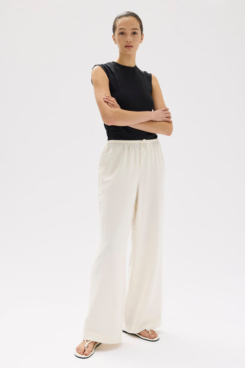 Heather Silk Blend Pant Cream