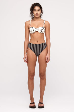 Reversible Waisted Full Brief - Cream Flower