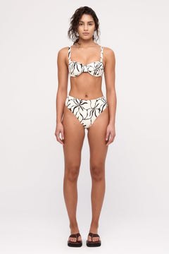 Reversible Waisted Full Brief - Cream Flower