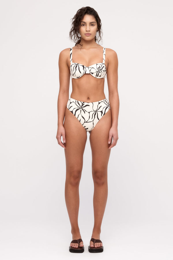 Reversible Waisted Full Brief - Cream Flower