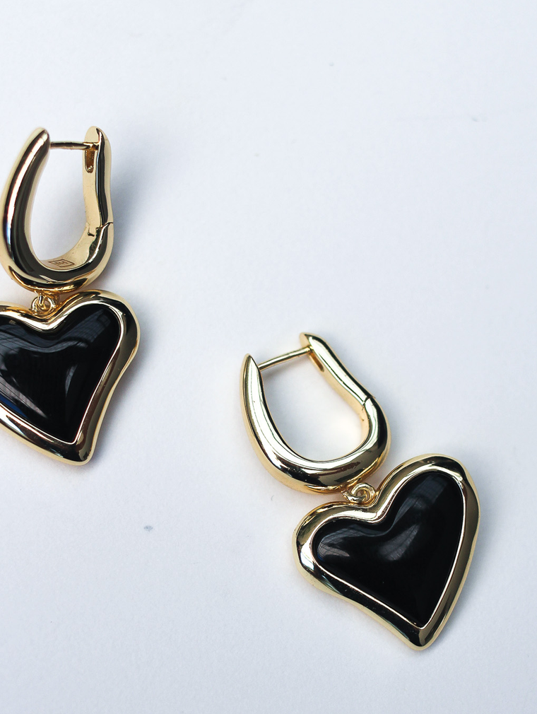 Whitney Heart Charm Earrings