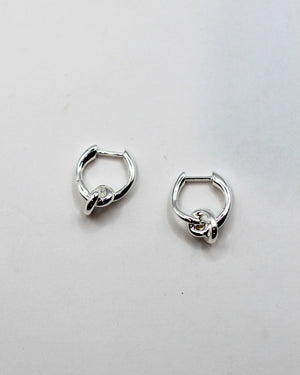 F+H Studios Baby Knot Huggies - Silver