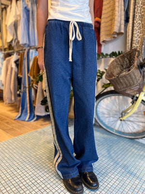 Dark Denim Racer Pants