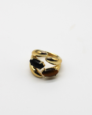 Cluster Gemstone Ring - Tiger's Eye