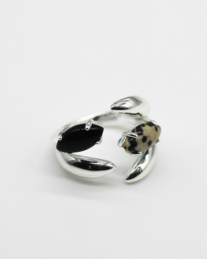 Cluster Gemstone Ring - Dalmatian Jasper
