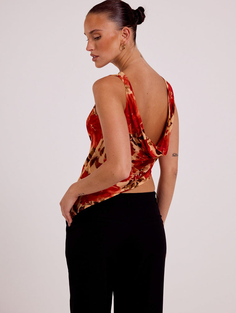 Reina Reversible Top - Camellia Floral