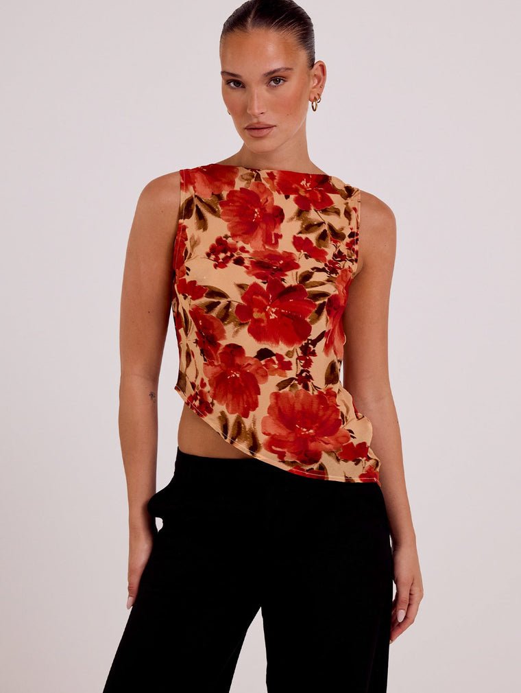 Reina Reversible Top - Camellia Floral