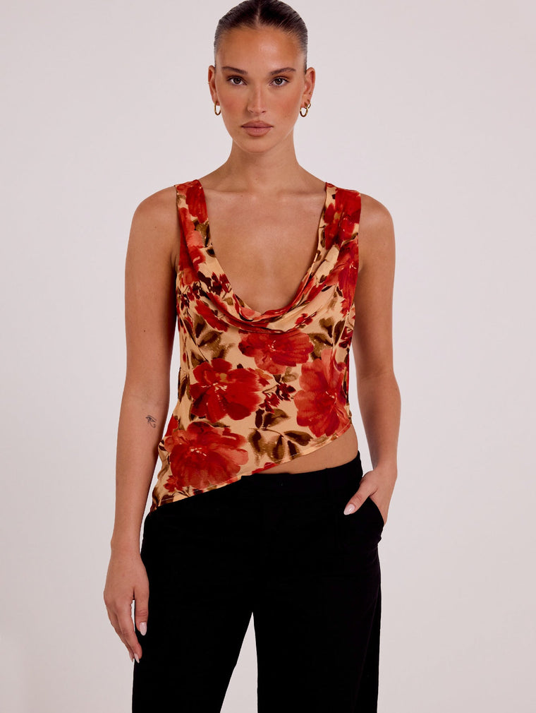 Reina Reversible Top - Camellia Floral