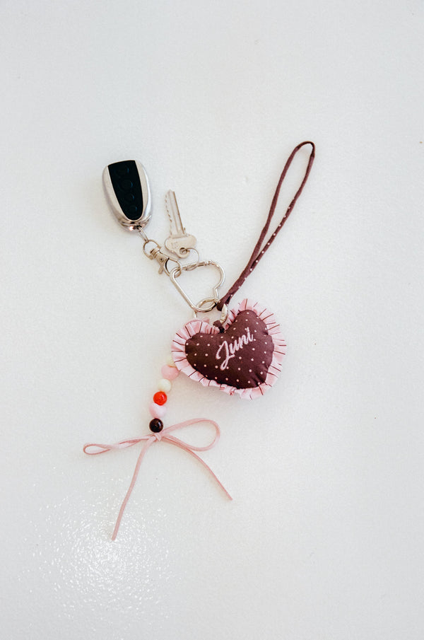 Heart Bag Charm - Cocoa Spot