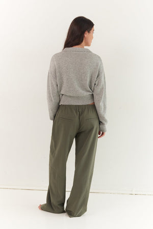 Kaia Zip Cardigan - Stone