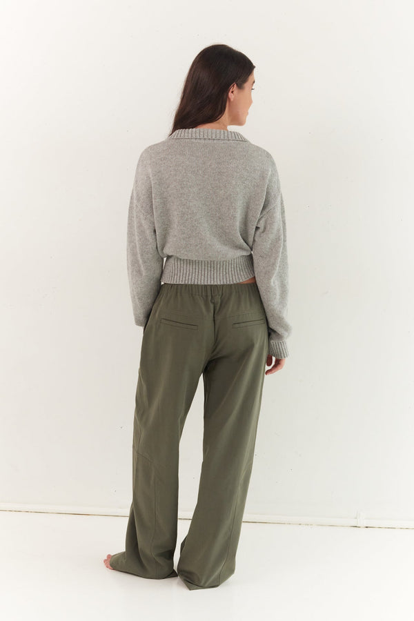 Kaia Zip Cardigan - Stone