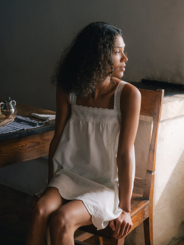 Francesca Mini Dress - Blanc