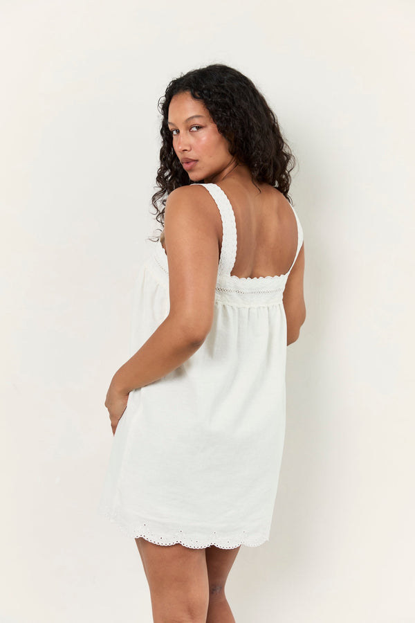 Francesca Mini Dress - Blanc