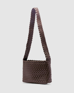 Luca Woven Crossbody - Chocolate