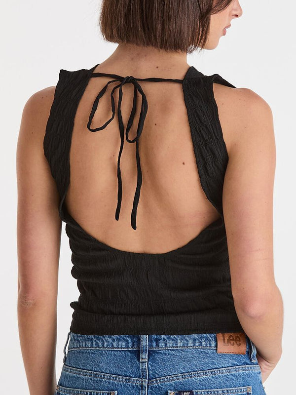 Textured Tie Tank - Black