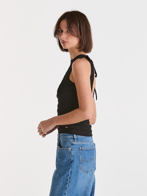 Textured Tie Tank - Black