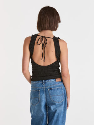 Textured Tie Tank - Black