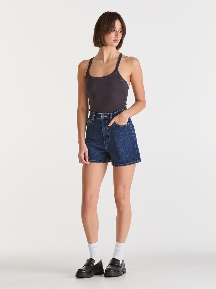 High Relaxed Short - Blue Poles
