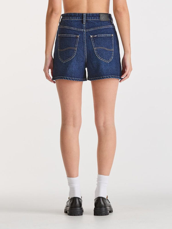 High Relaxed Short - Blue Poles