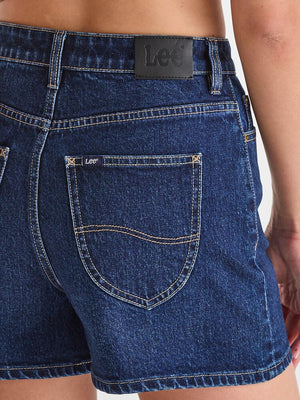 High Relaxed Short - Blue Poles