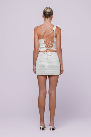 Lily Crochet Mini Skirt-Ivory
