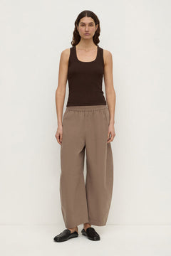 Elaine Washed Cotton Pant - Dark Sand