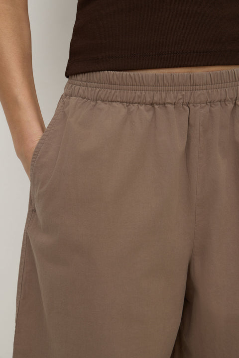 Elaine Washed Cotton Pant - Dark Sand