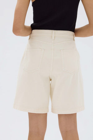 Longline Denim Short - Ecru