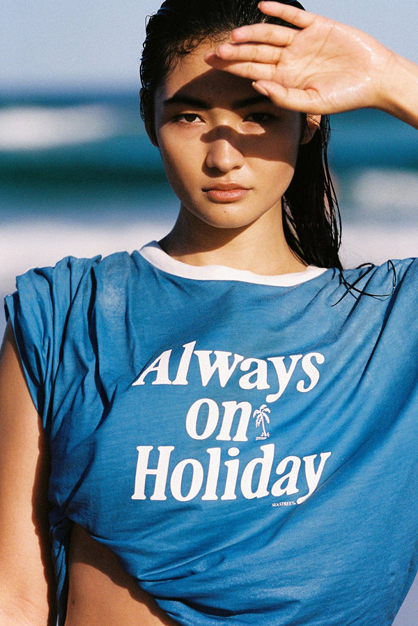 Always On Holiday T-Shirt - Dusk Blue