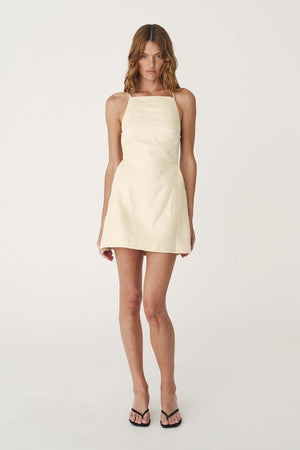 Lucia Linen Mini Dress - Butter Creme