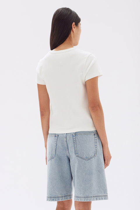 Lyla Cap Sleeve Tee Antique White