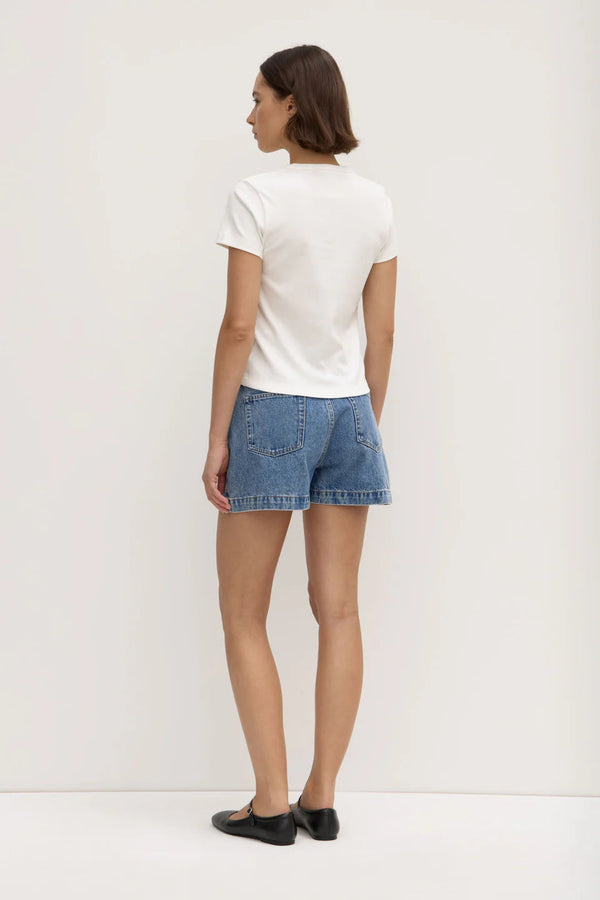 Lyla Cap Sleeve Tee- Antique White