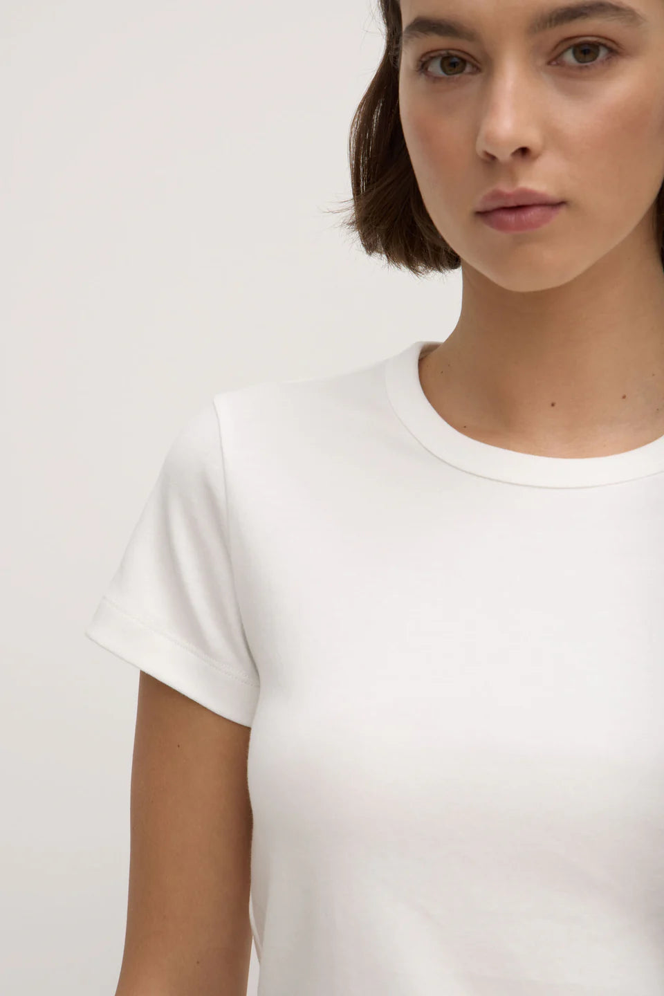 Lyla Cap Sleeve Tee- Antique White