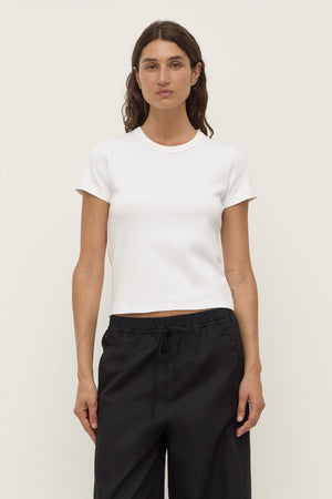 Lyla Cap Sleeve Tee - Antique White