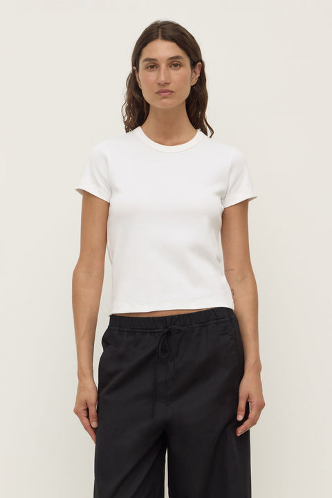 Lyla Cap Sleeve Tee - Antique White