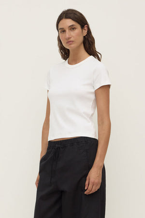 Lyla Cap Sleeve Tee - Antique White