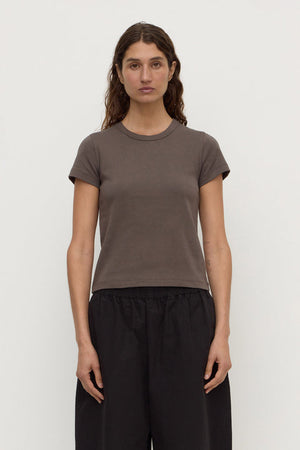 Lyla Cap Sleeve Tee - Bark