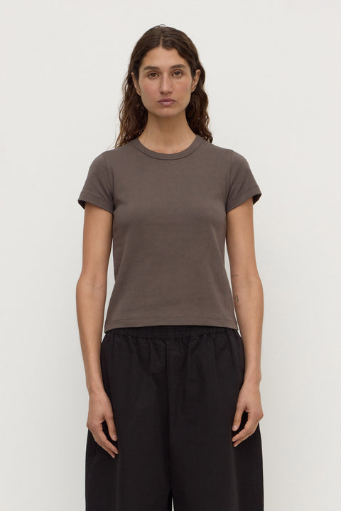 Lyla Cap Sleeve Tee - Bark