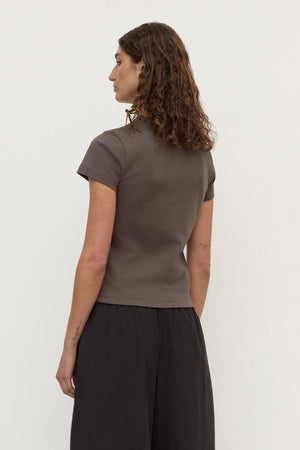 Lyla Cap Sleeve Tee - Bark