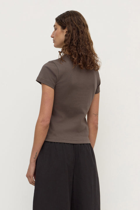 Lyla Cap Sleeve Tee - Bark