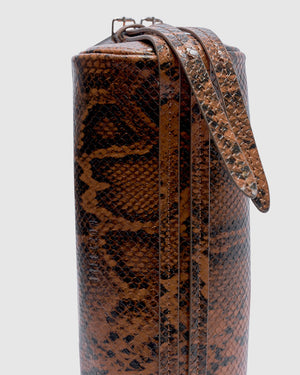 Brooke Mini Barrel - Brunette Python