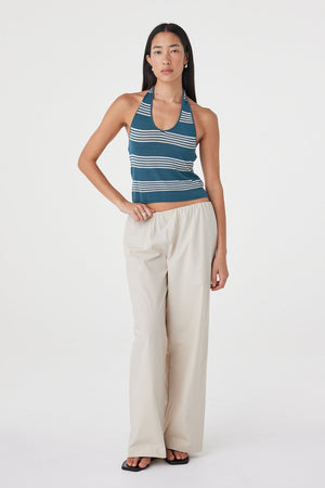Nuri Top - Teal Stripe