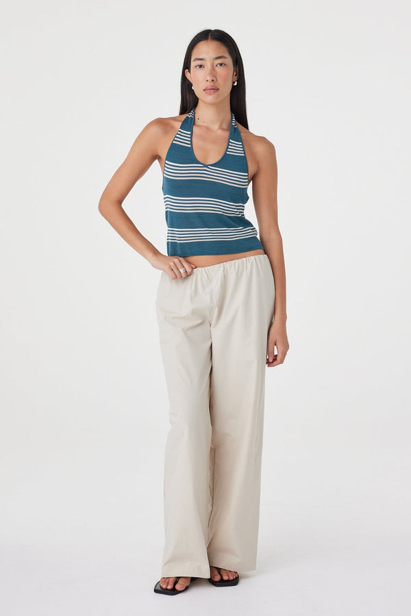 Nuri Top - Teal Stripe