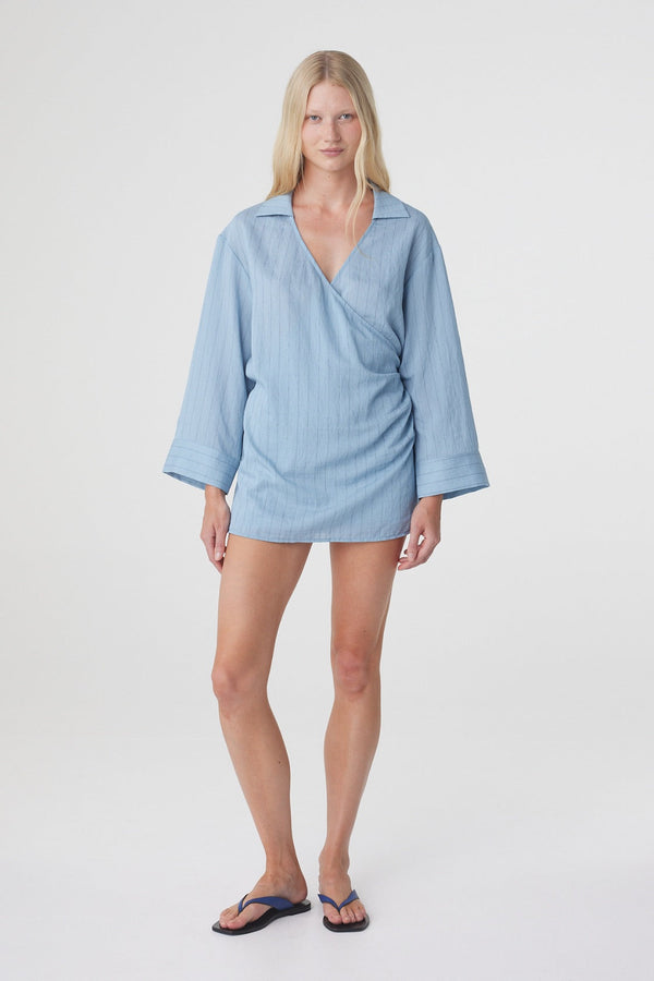 Amara Shirt Dress - Dusk Blue Stripe