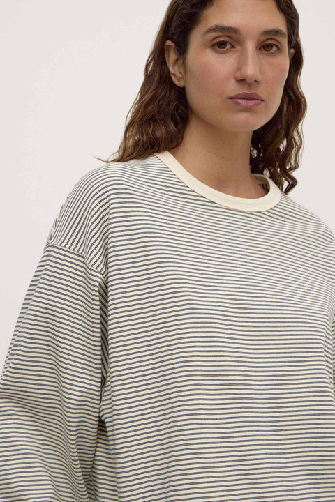Malone Stripe Wide Sleeve Tee - Cream/Black
