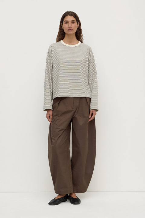 Malone Stripe Wide Sleeve Tee - Cream/Black