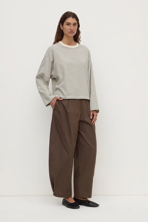 Malone Stripe Wide Sleeve Tee - Cream/Black