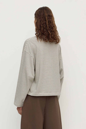 Malone Stripe Wide Sleeve Tee - Cream/Black